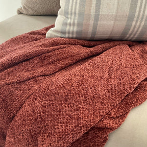 Cinnamon Chenille Throw - Studio Covers