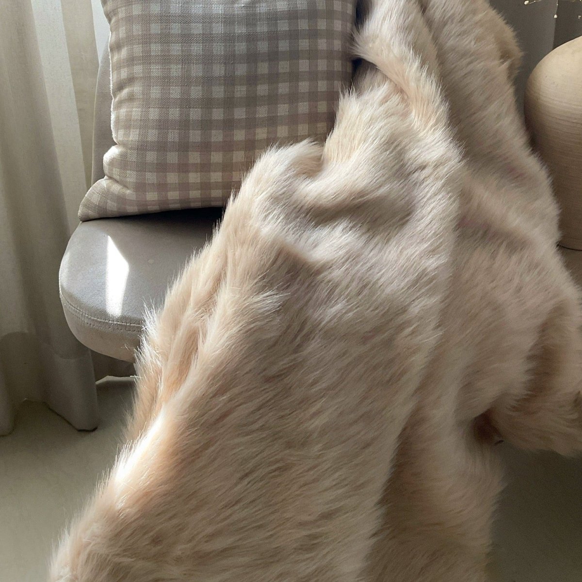 Dessert Sand - Faux Fur Luxe Throw Blanket - Studio Covers