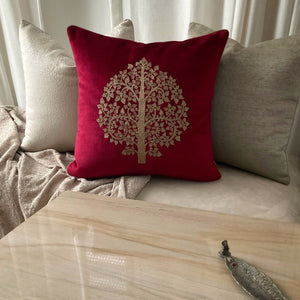 Embroidered: Tree of Life in Fiery Red - Studio Covers