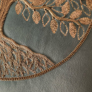 Hand Embroidered: Tree of Life in Soothing Sage - Studio Covers
