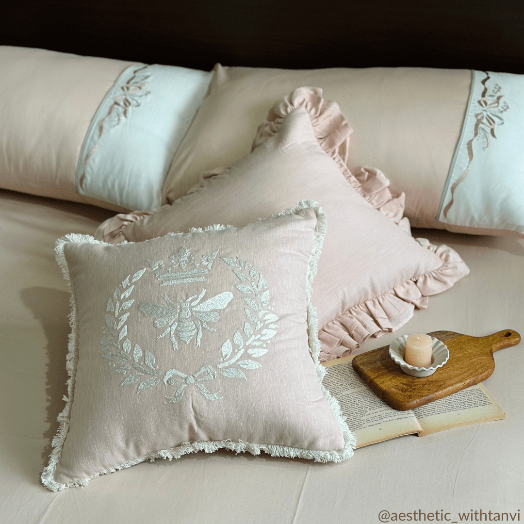 Sweetpea - 300 TC Cotton Sateen Blush Bedsheet - Avalable in Queen, King, and Super King Size - Studio Covers