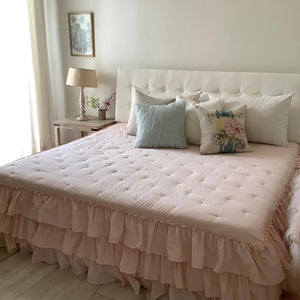 Alicia - The Whimsical Ruffled Bedspread - Comes With Two Pillowcases - Studio Covers