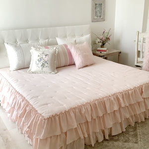 Alicia - The Whimsical Ruffled Bedspread - Comes With Two Pillowcases - Studio Covers