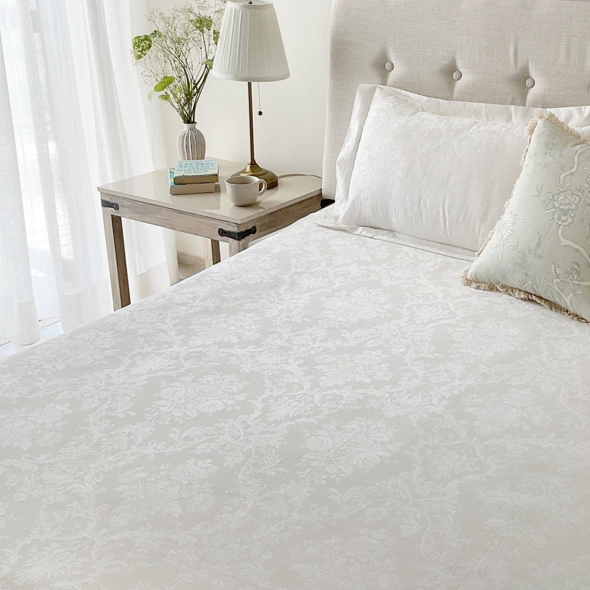 Aphrodite - Champagne Cotton Bedsheet - Available for Twin, Queen, King, and Super King Sized Bed - Studio Covers