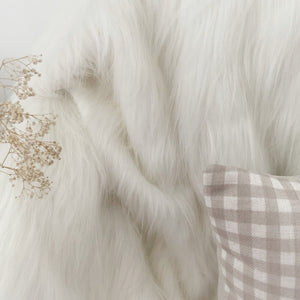 Snowy White Faux Fur Artisanal Throw - Studio Covers