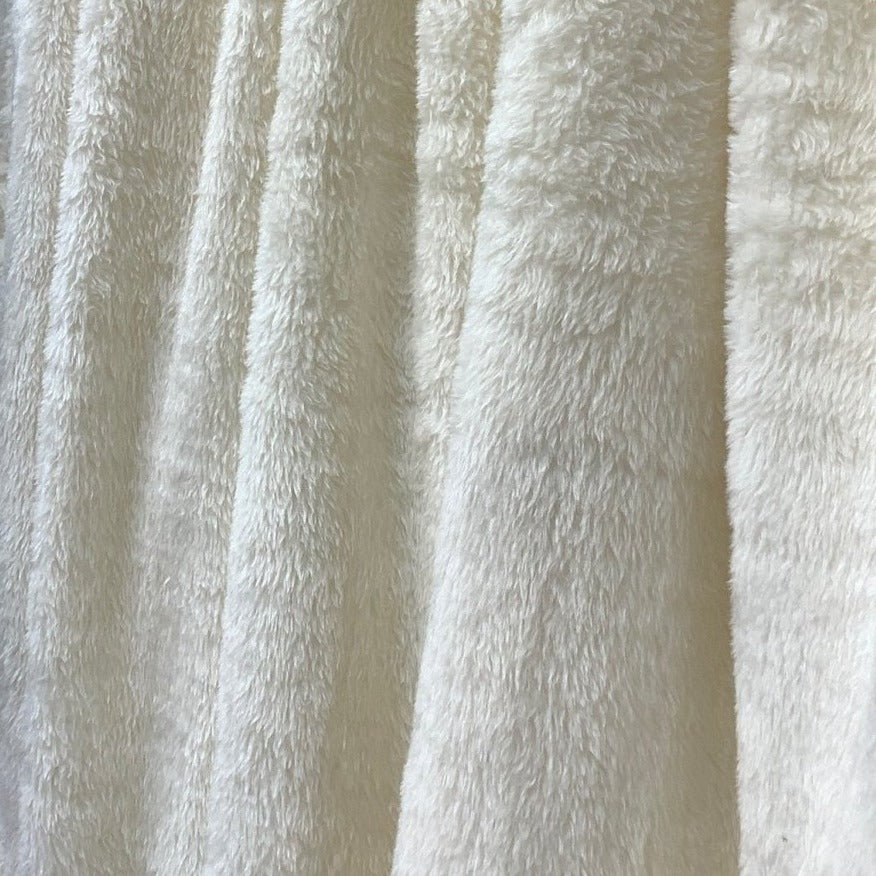 Snowy White Faux Fur Artisanal Throw - Studio Covers