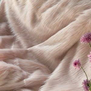 Tourmaline - Soft Minimal Blush Faux Fur Throw Blanket - Studio Covers